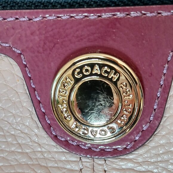 COACH Laura Pebbled Leather Large Satchel Purse Bag - Picture 6 of 14